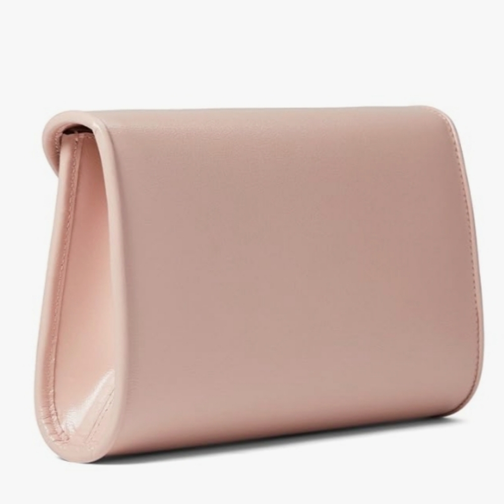 Kate Spade π₯ NWT π₯ Anna - Blush Pink Clutch with Gold Chain Crossbody Option - Picture 12 of 17
